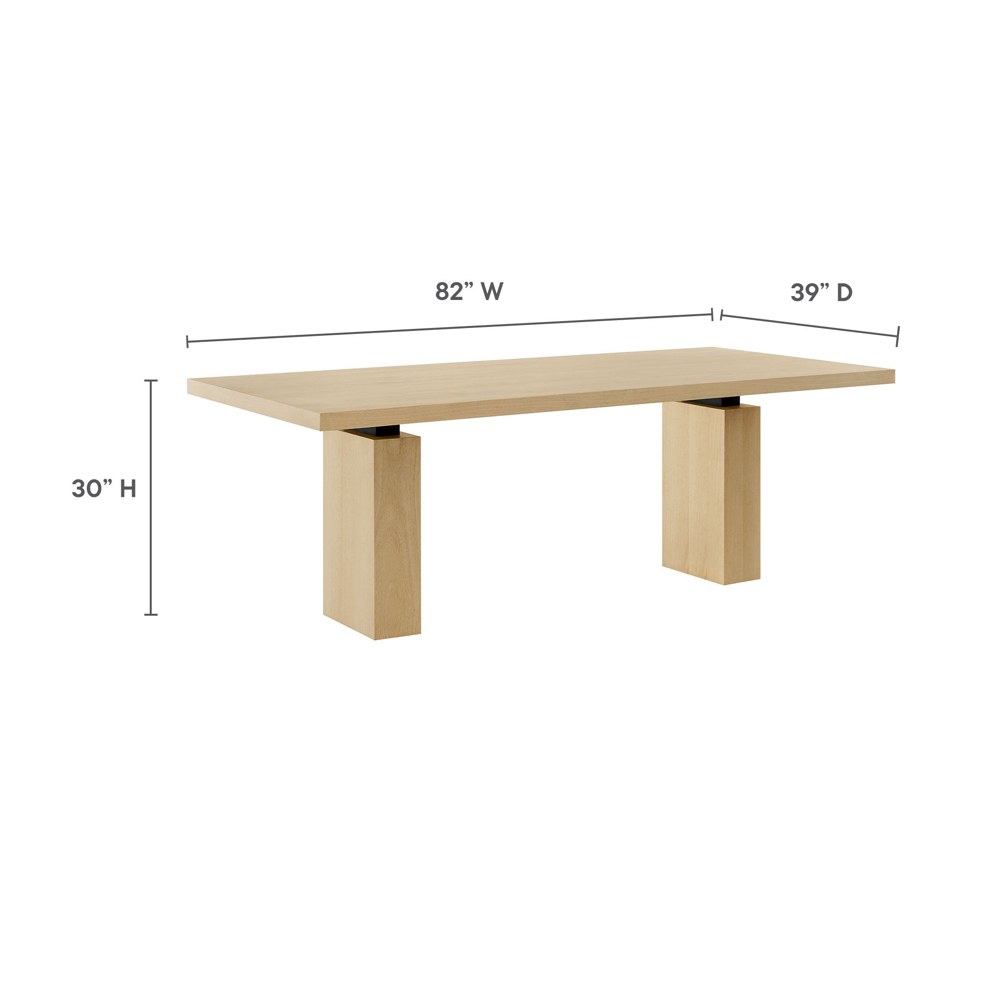 Piston 82" Rectangular Wood Dining Table - Natural