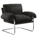 Ansel Boucle Fabric Accent Chair - Charcoal