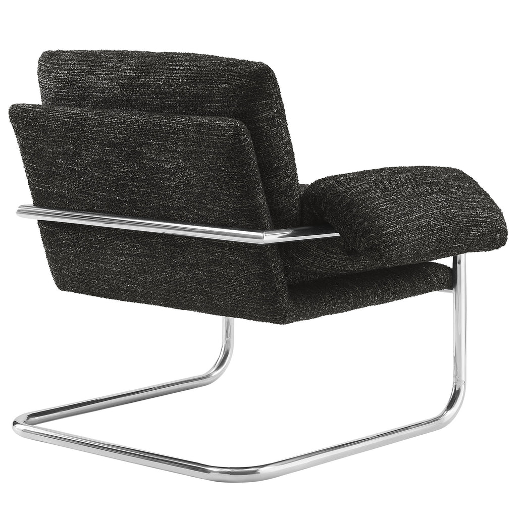 Ansel Boucle Fabric Accent Chair - Charcoal