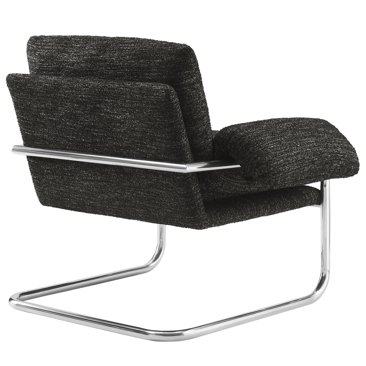 Ansel Boucle Fabric Accent Chair - Charcoal