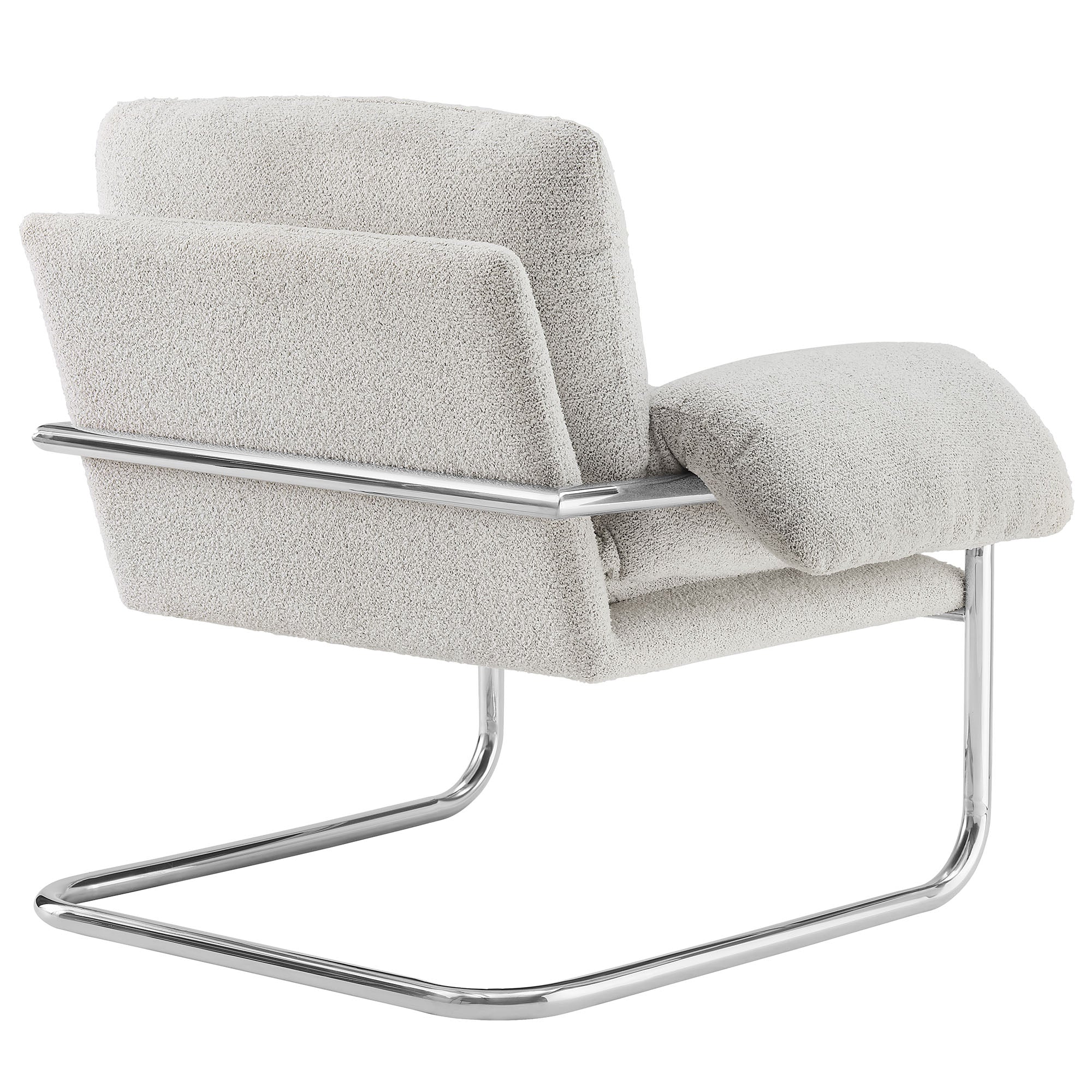 Ansel Boucle Fabric Accent Chair - Newsprint