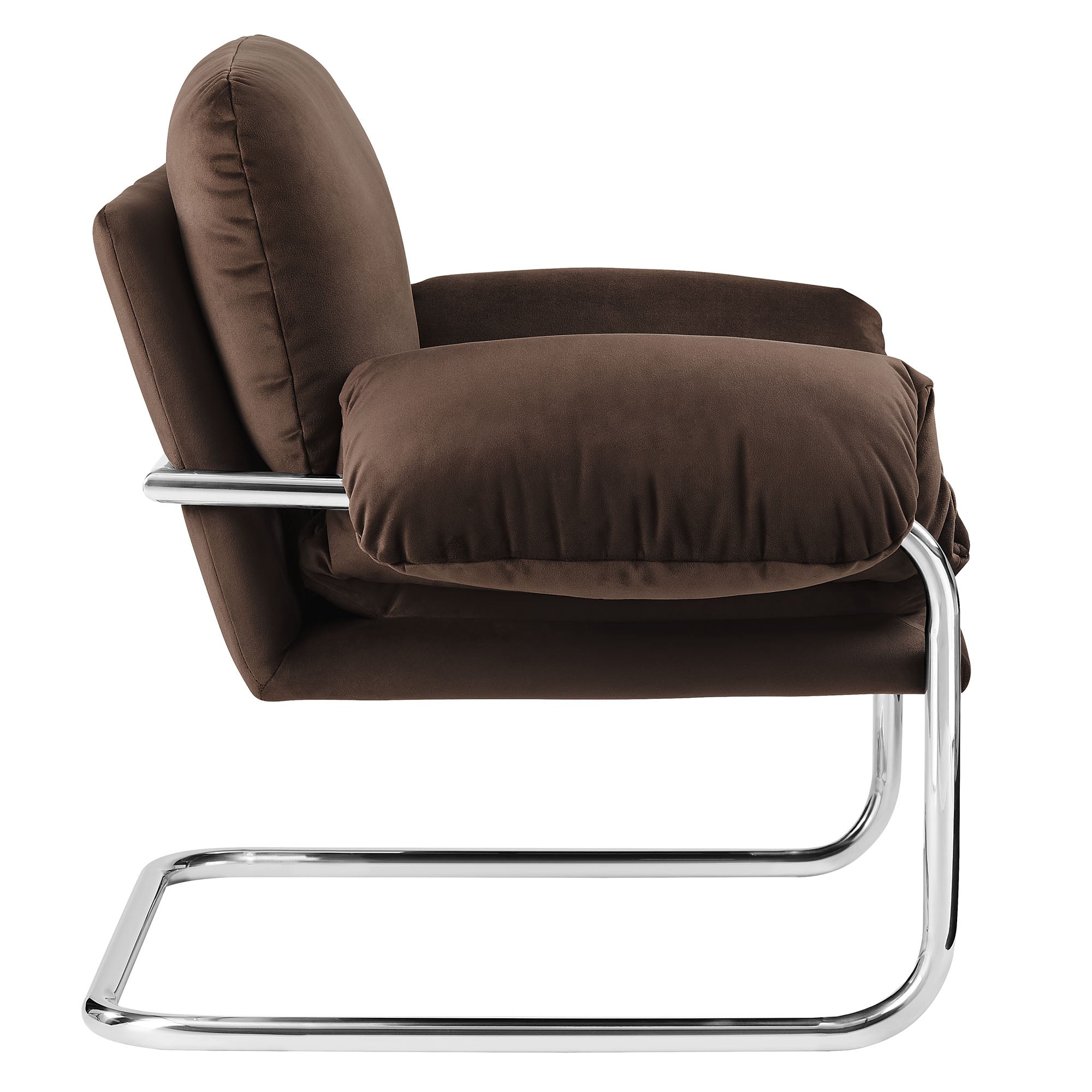 Ansel Performance Velvet Accent Chair - Chocolate Brown