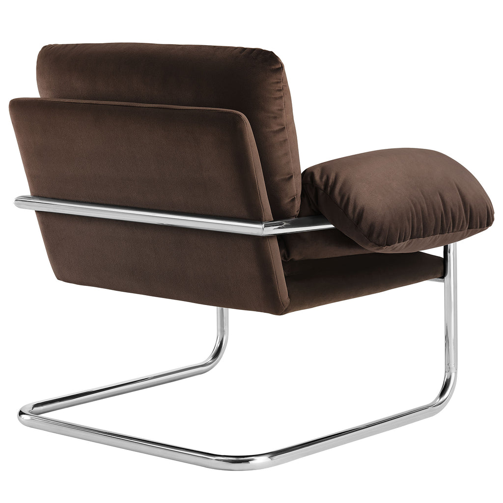Ansel Performance Velvet Accent Chair - Chocolate Brown