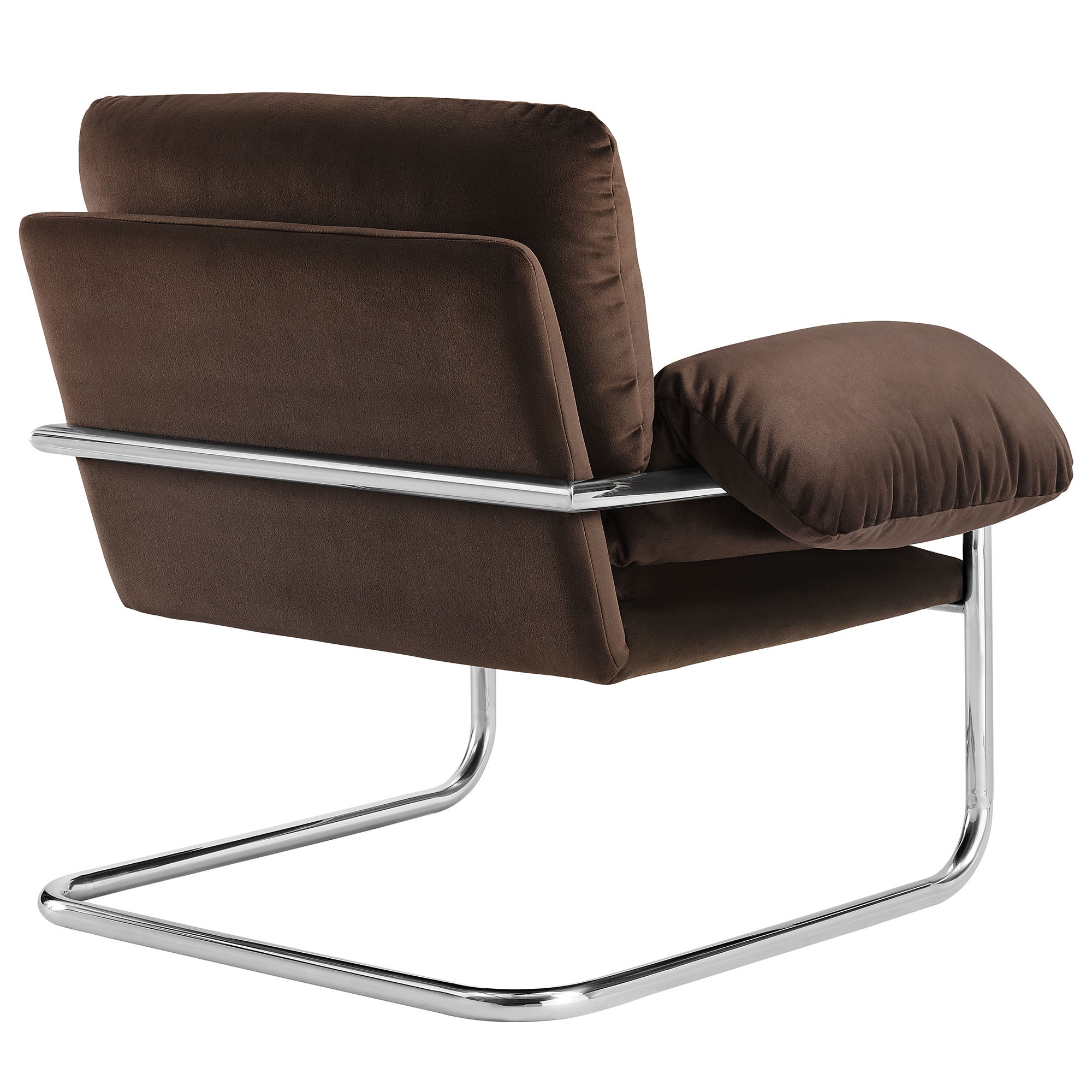 Ansel Performance Velvet Accent Chair - Chocolate Brown
