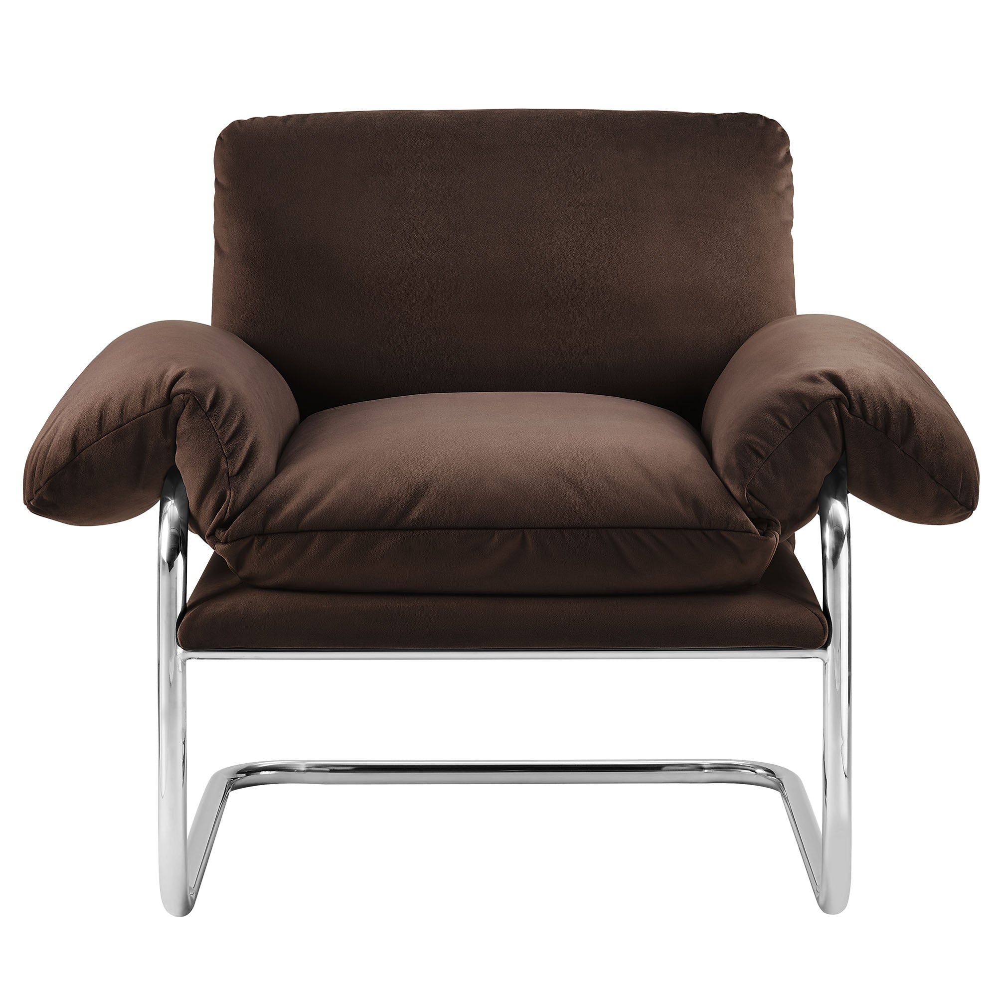 Ansel Performance Velvet Accent Chair - Chocolate Brown