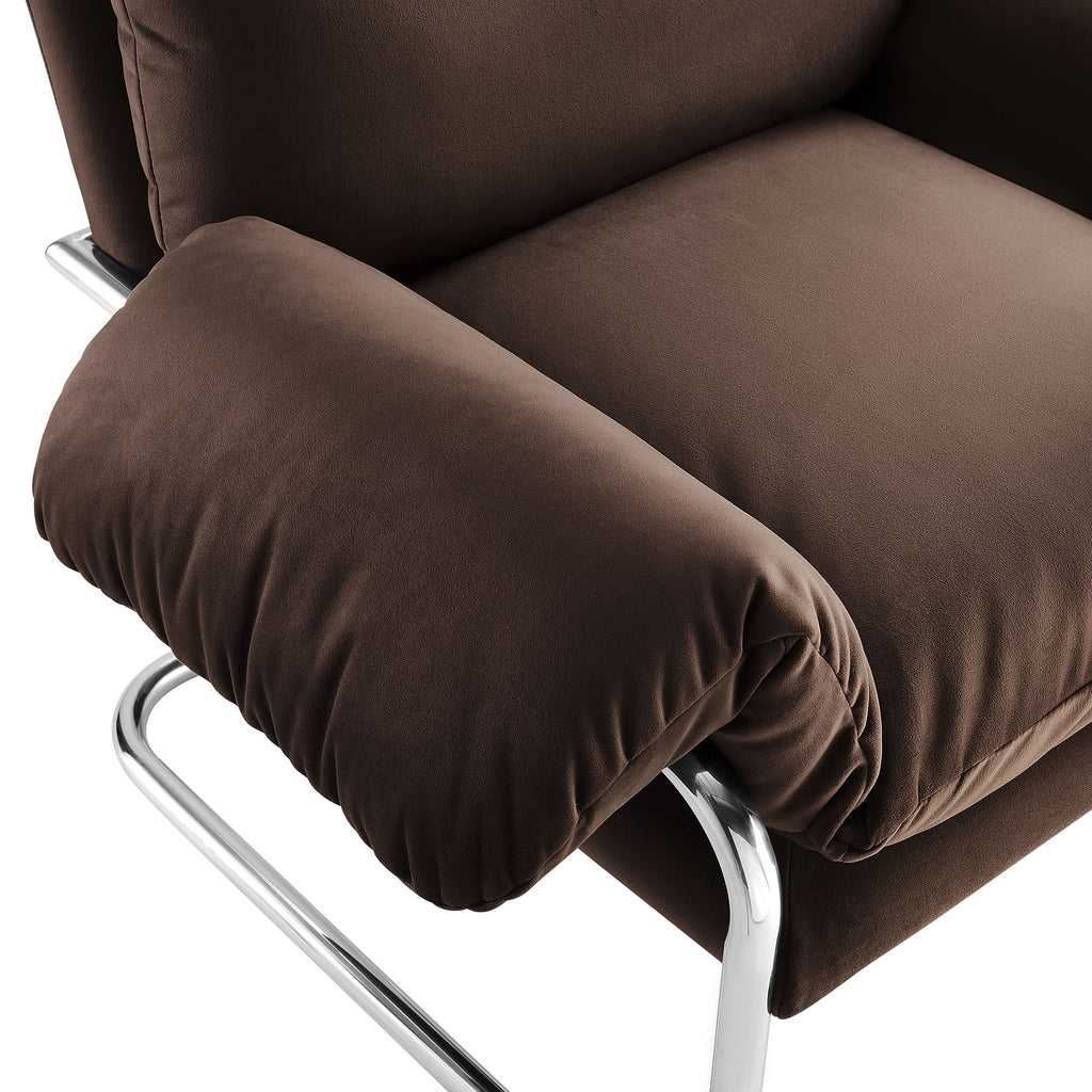 Ansel Performance Velvet Accent Chair - Chocolate Brown