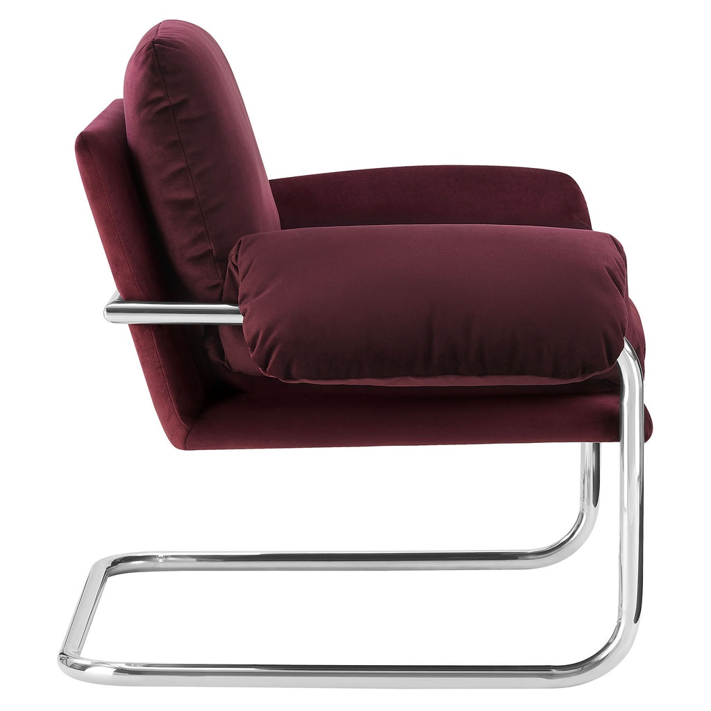 Ansel Performance Velvet Accent Chair - Mulberry