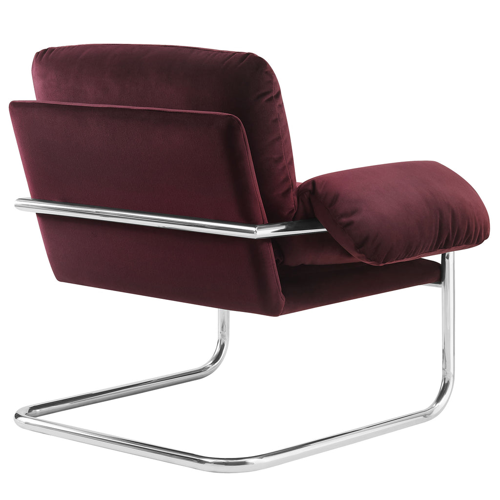 Ansel Performance Velvet Accent Chair - Mulberry