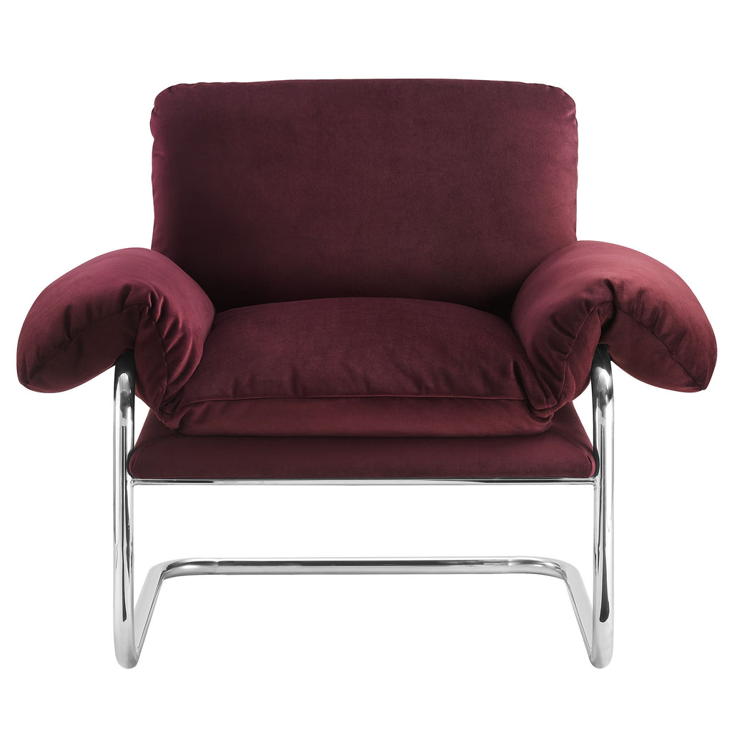 Ansel Performance Velvet Accent Chair - Mulberry