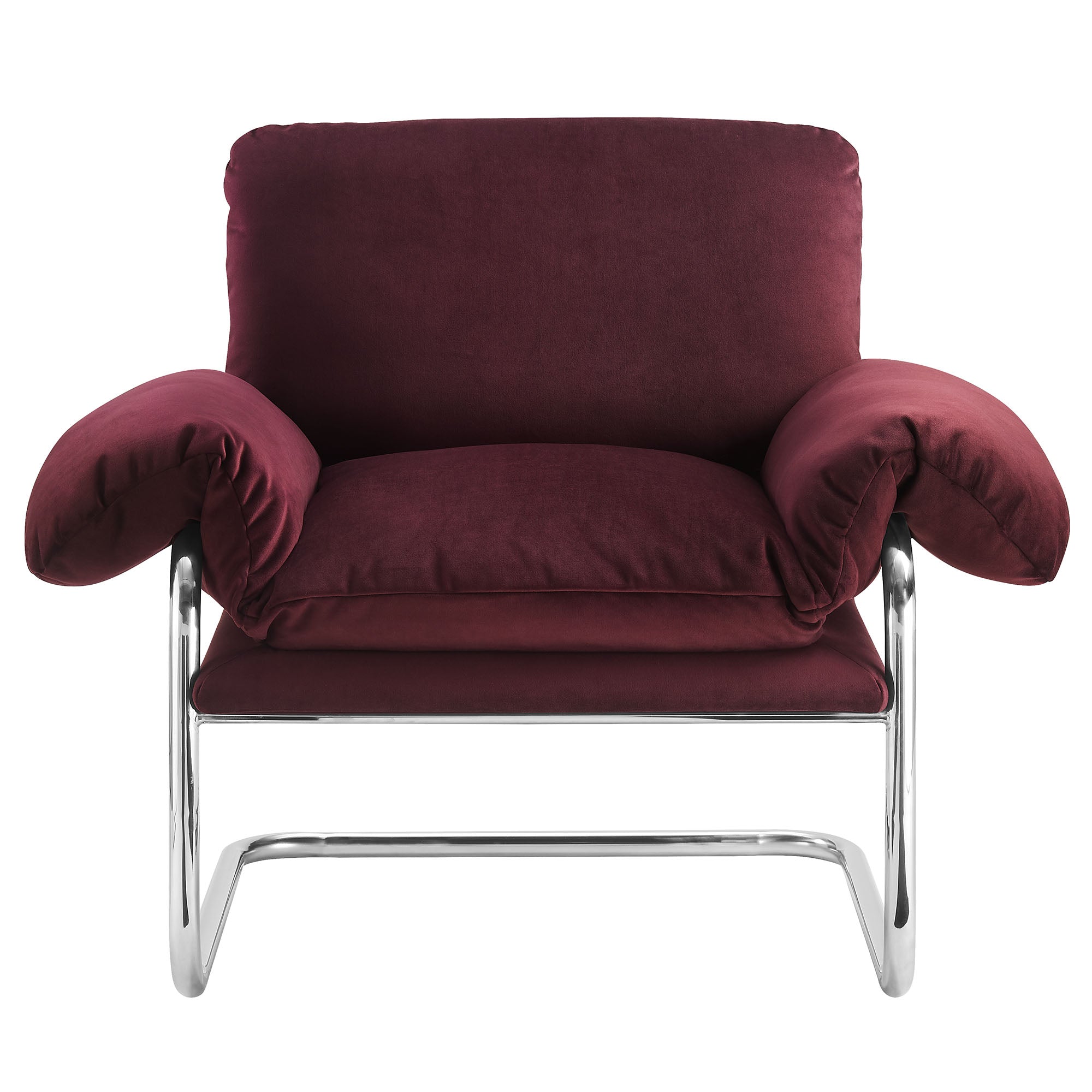 Ansel Performance Velvet Accent Chair - Mulberry