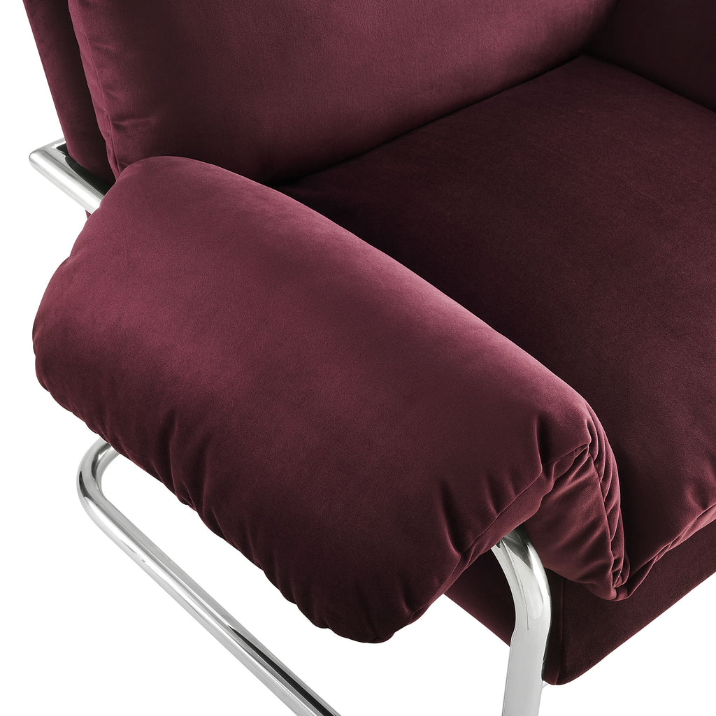 Ansel Performance Velvet Accent Chair - Mulberry
