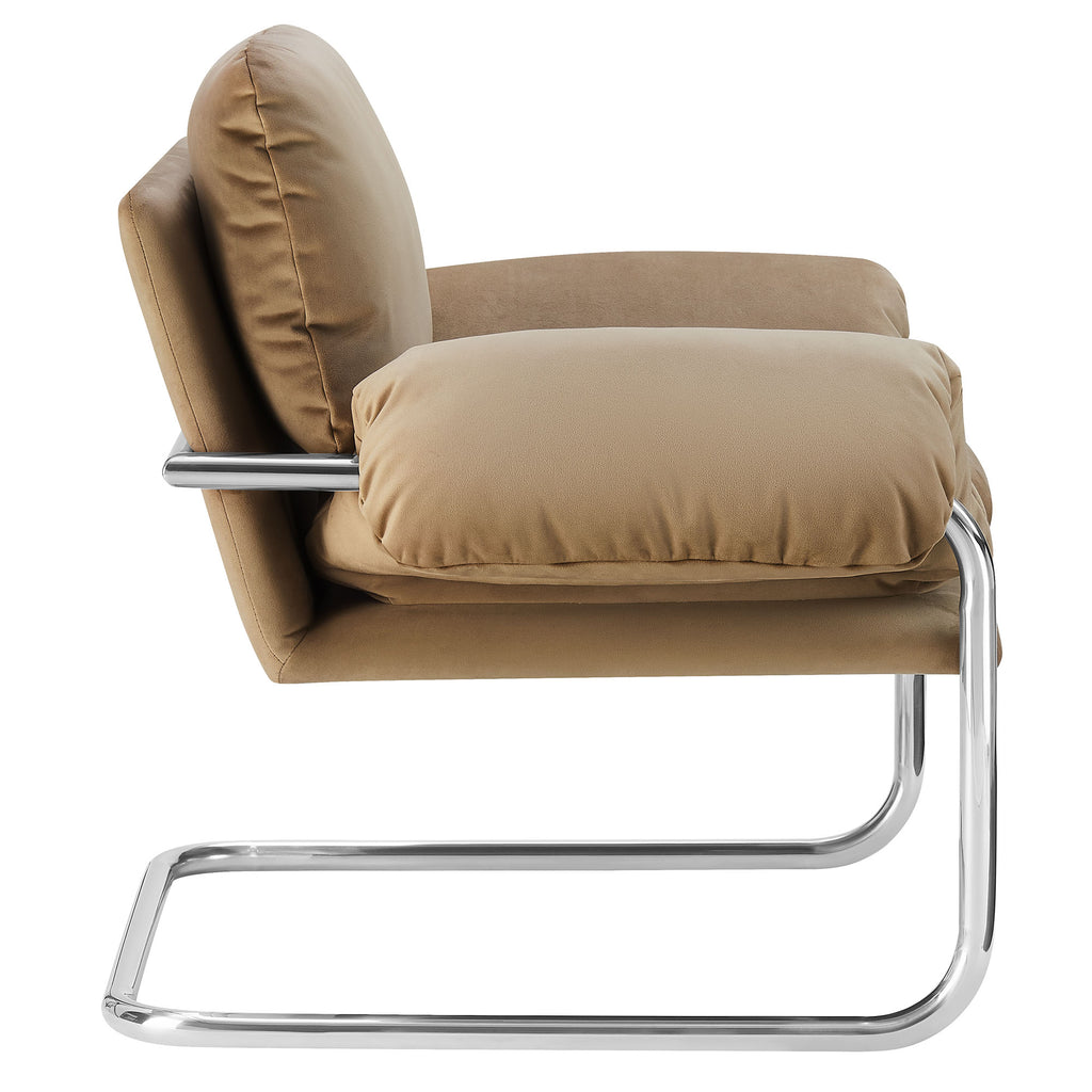 Ansel Performance Velvet Accent Chair - Taupe