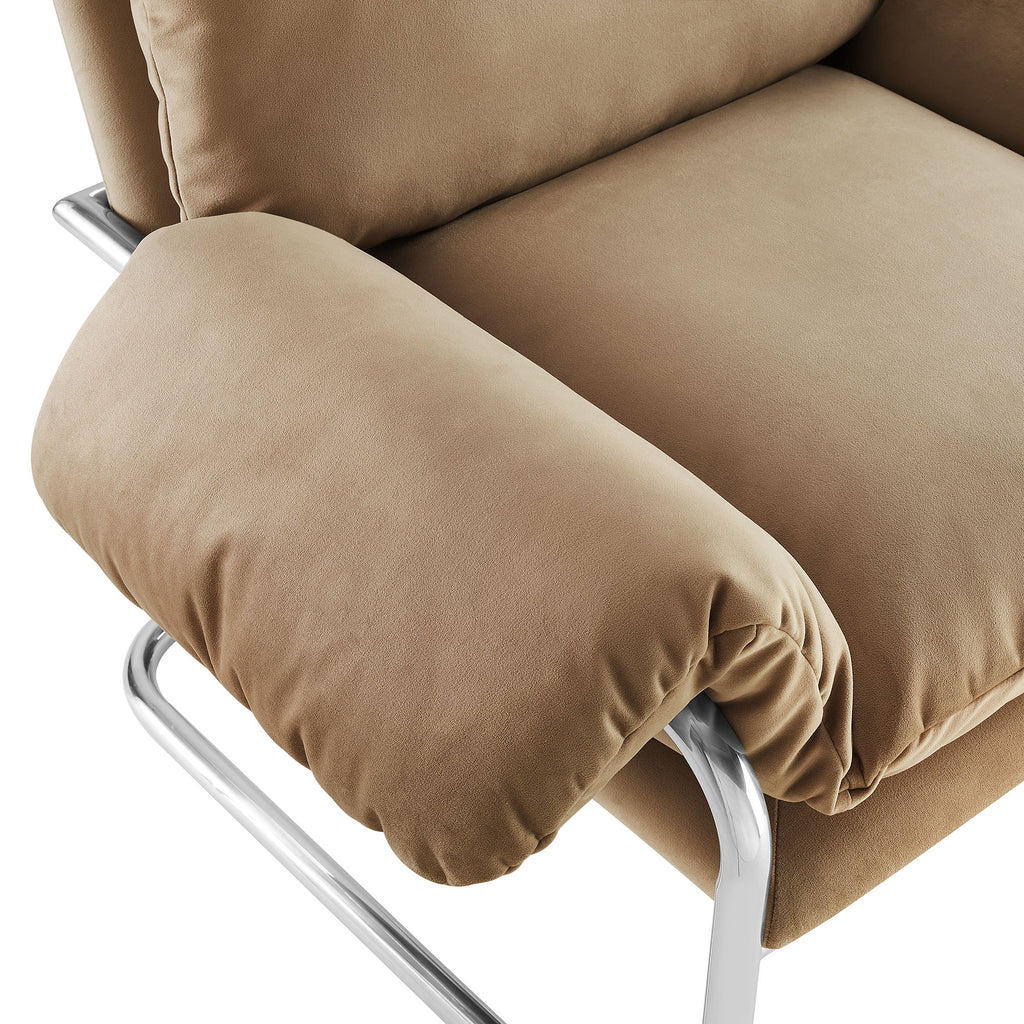 Ansel Performance Velvet Accent Chair - Taupe