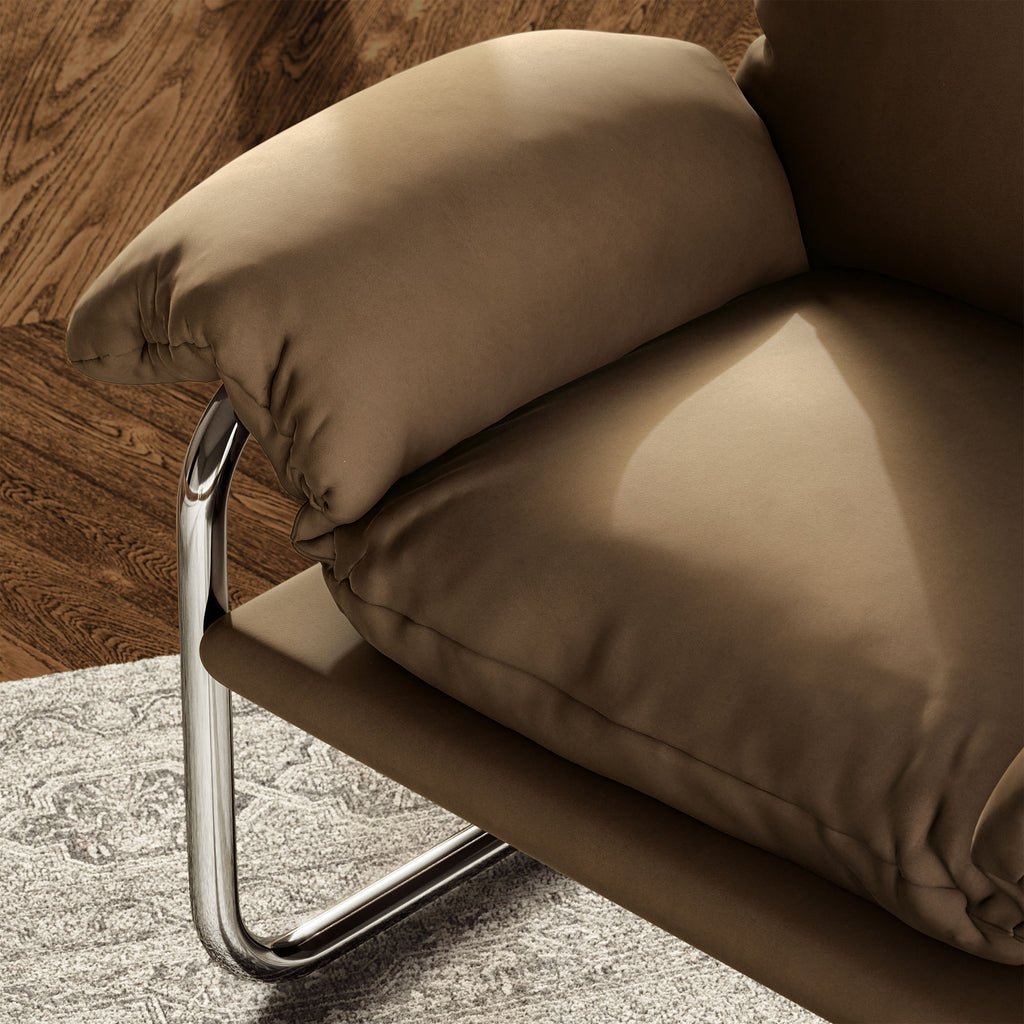 Ansel Performance Velvet Accent Chair - Taupe