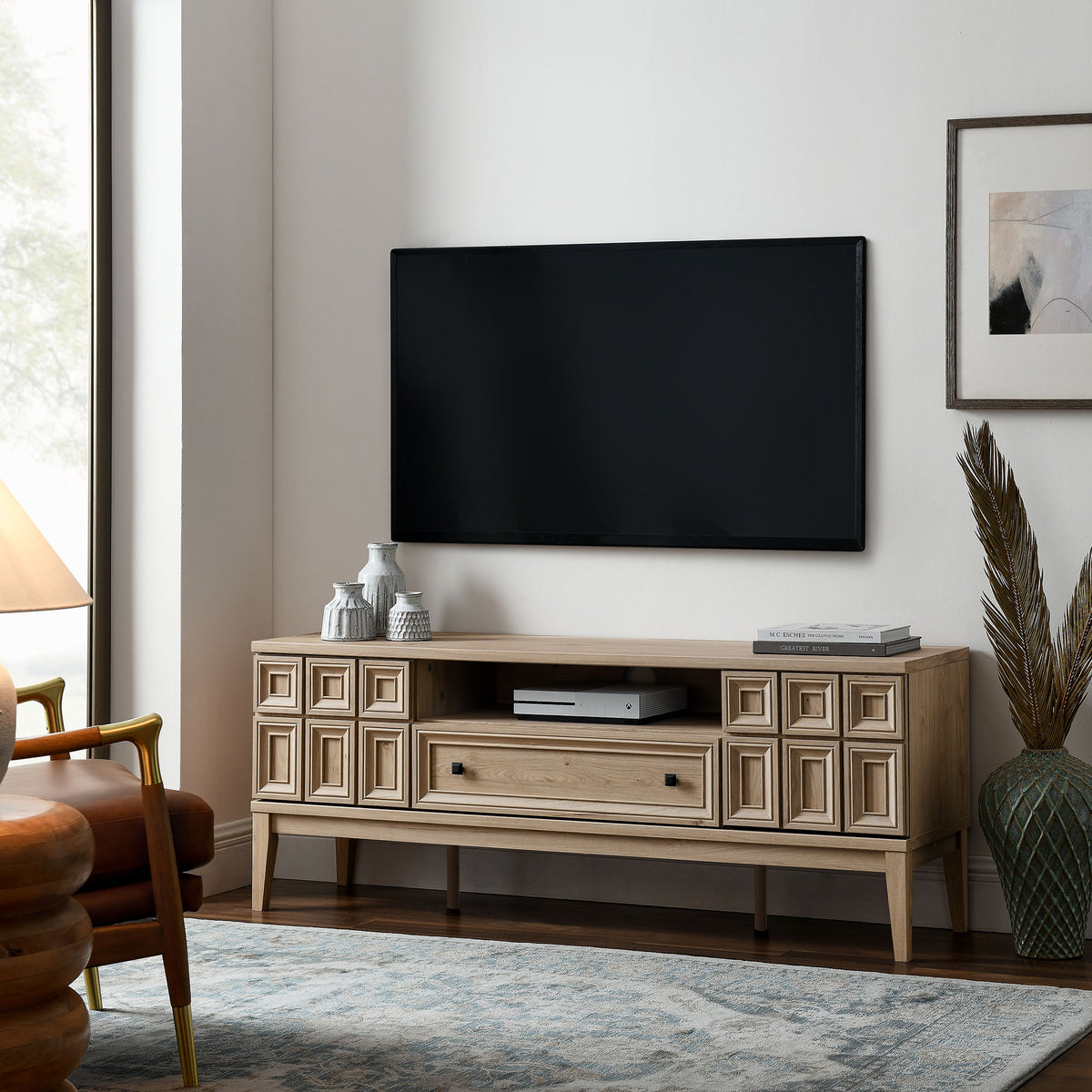 Samos 59" TV Stand - Light Oak