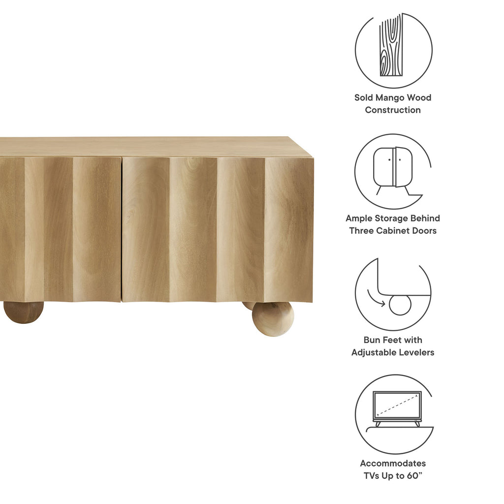 Sorren Scalloped 54" Wood TV Stand - Natural