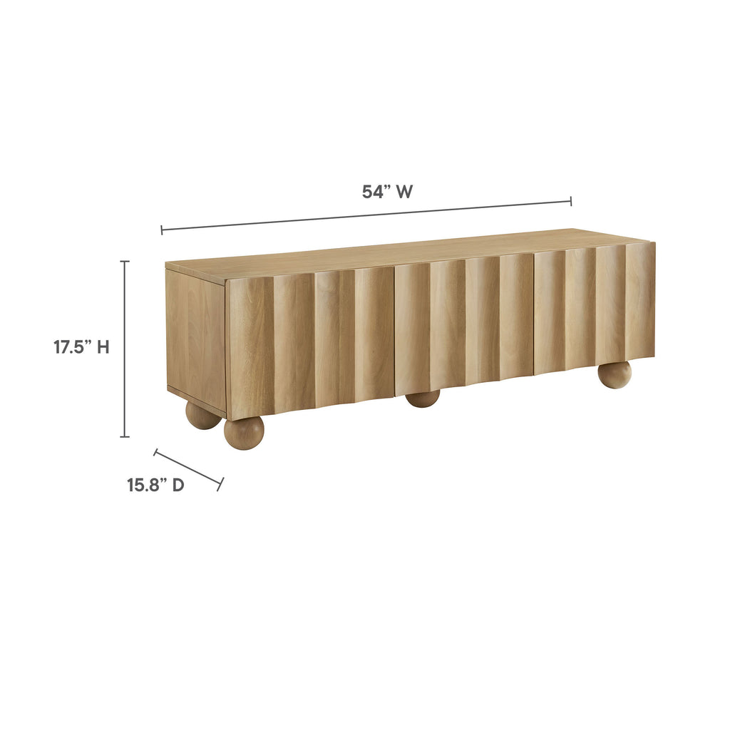 Sorren Scalloped 54" Wood TV Stand - Natural