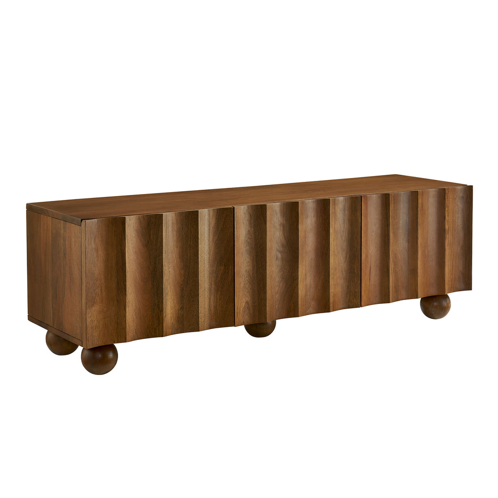 Sorren Scalloped 54" Wood TV Stand - Walnut