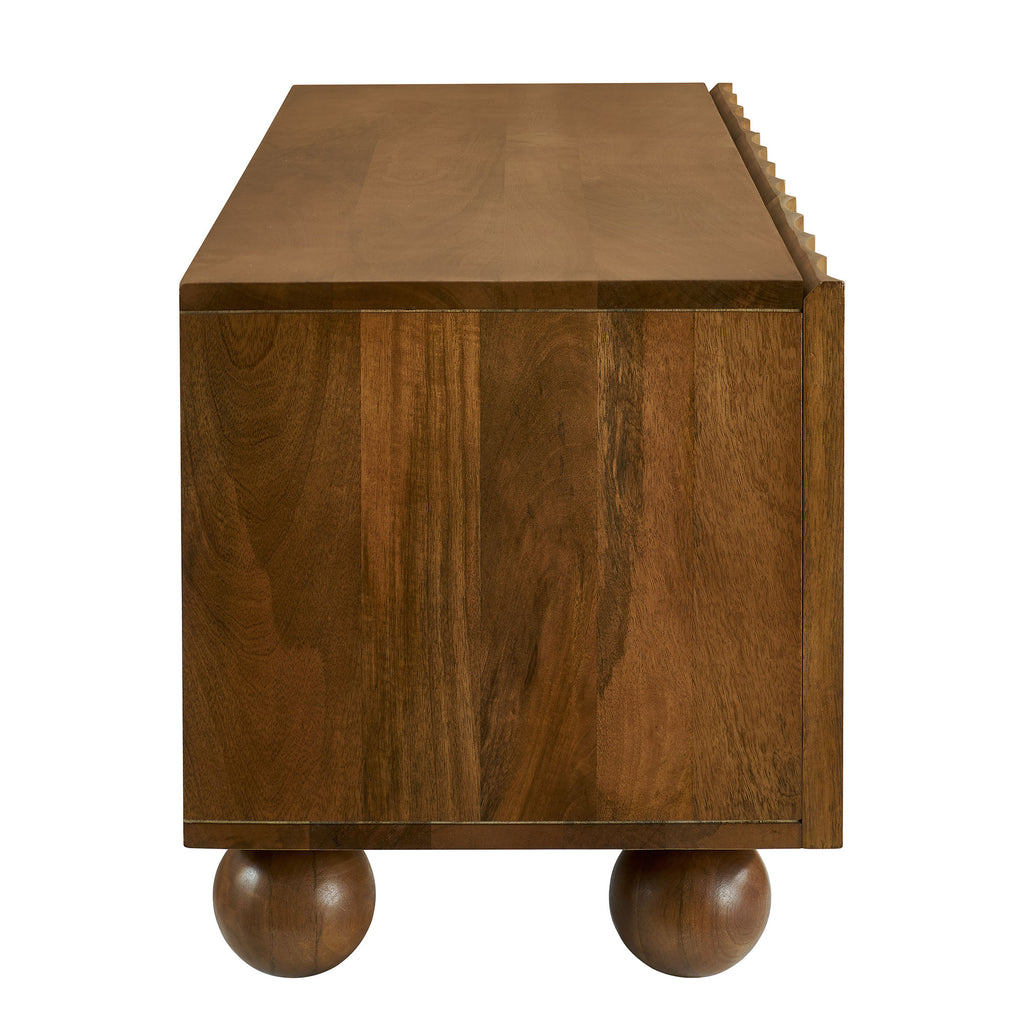 Sorren Scalloped 54" Wood TV Stand - Walnut