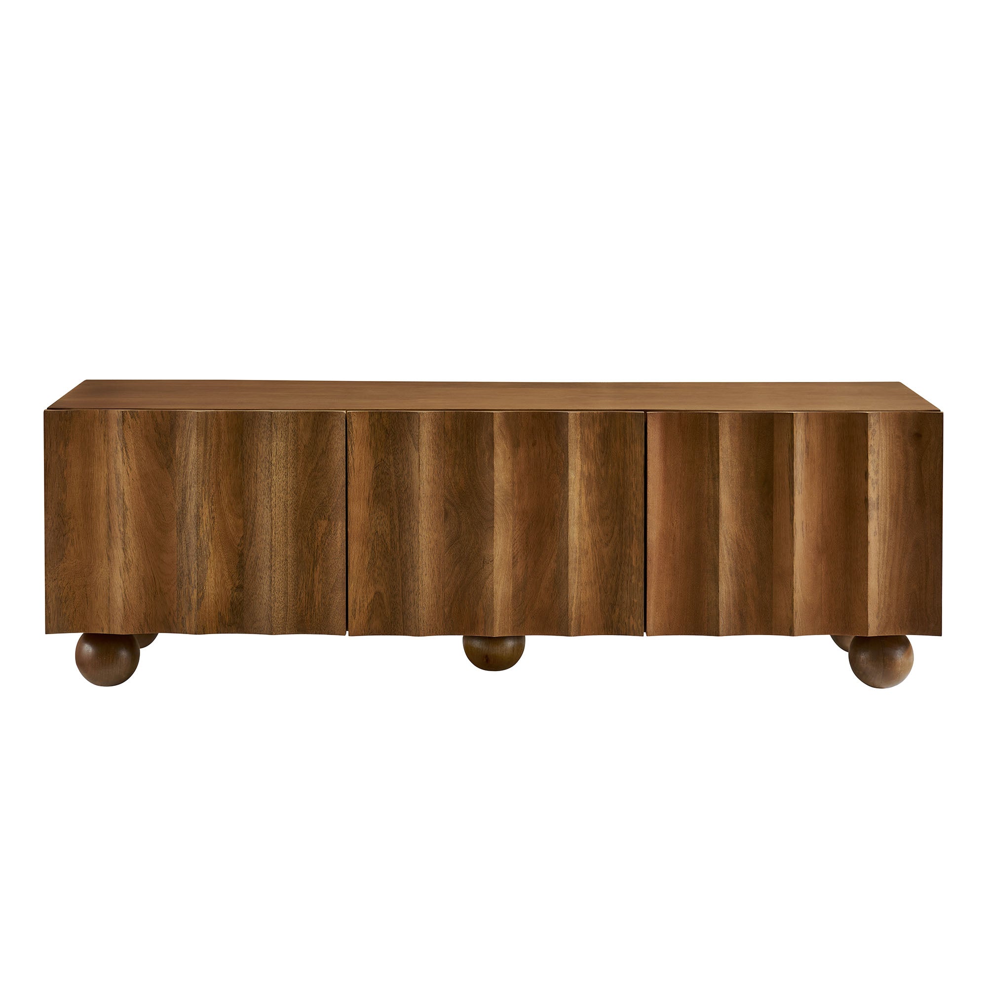 Sorren Scalloped 54" Wood TV Stand - Walnut
