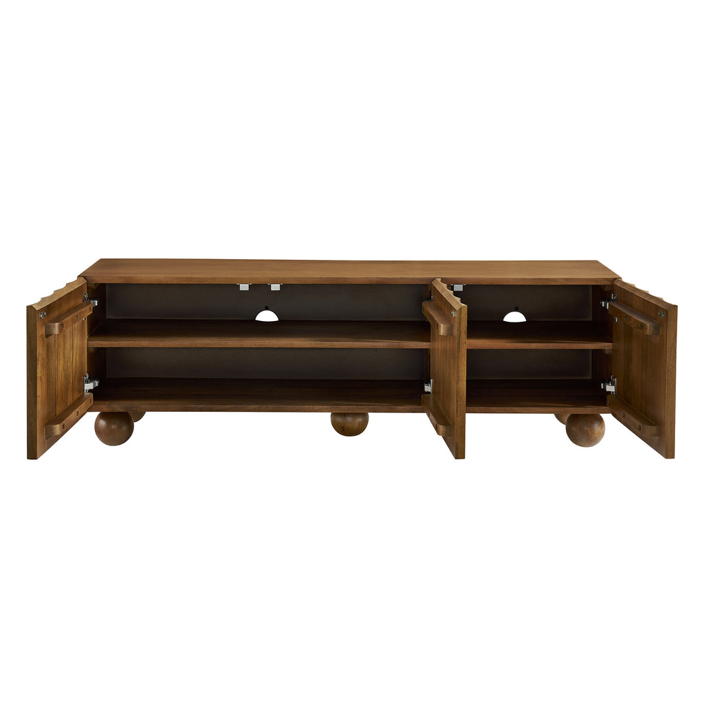 Sorren Scalloped 54" Wood TV Stand - Walnut
