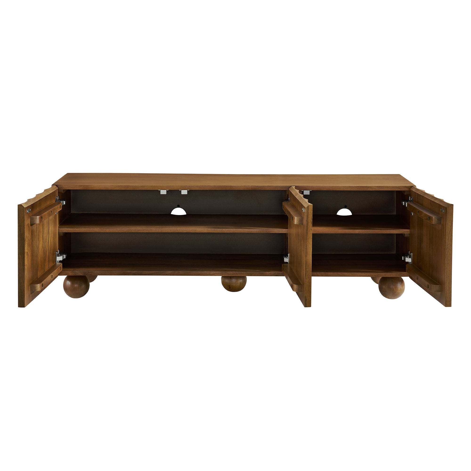 Sorren Scalloped 54" Wood TV Stand - Walnut