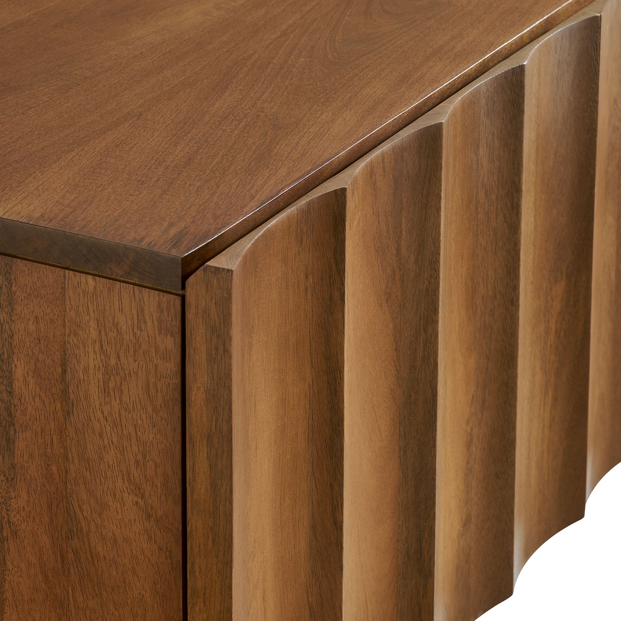 Sorren Scalloped 54" Wood TV Stand - Walnut