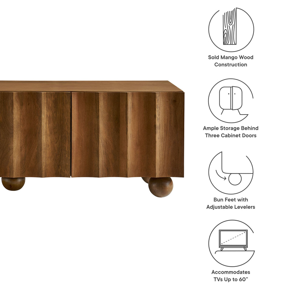Sorren Scalloped 54" Wood TV Stand - Walnut