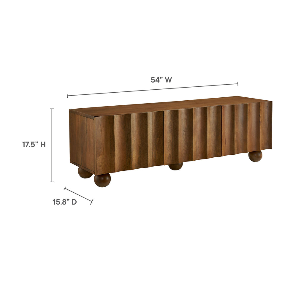 Sorren Scalloped 54" Wood TV Stand - Walnut