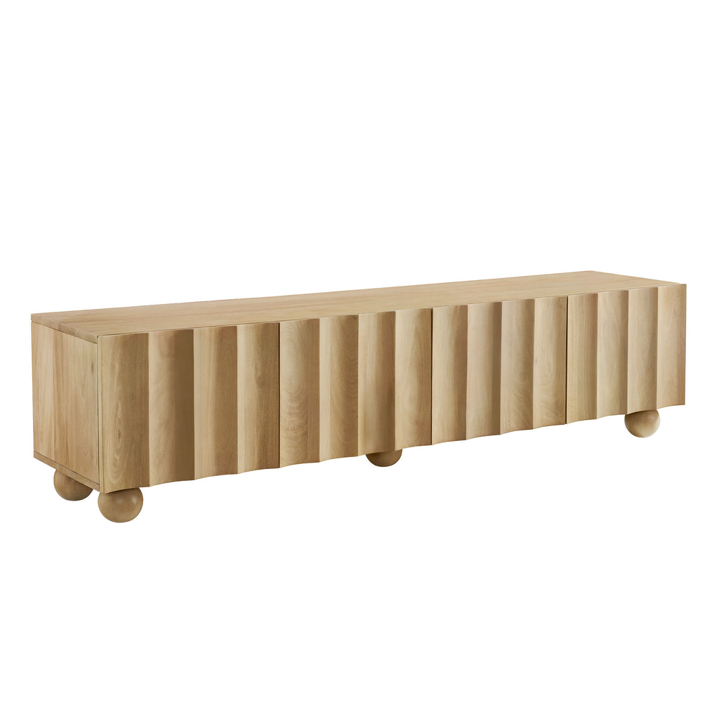 Sorren Scalloped 71" Wood TV Stand - Natural