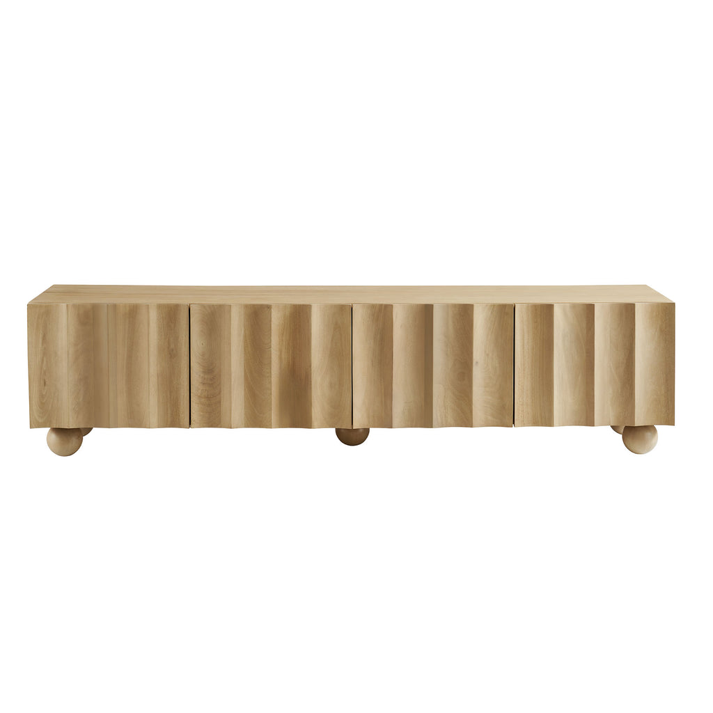 Sorren Scalloped 71" Wood TV Stand - Natural