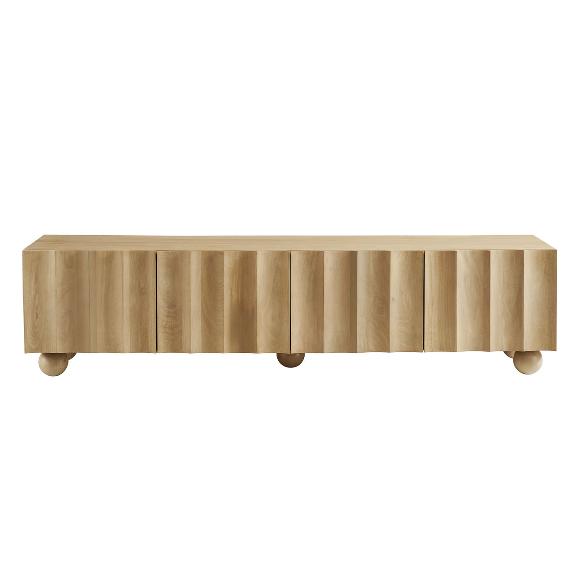 Sorren Scalloped 71" Wood TV Stand - Natural
