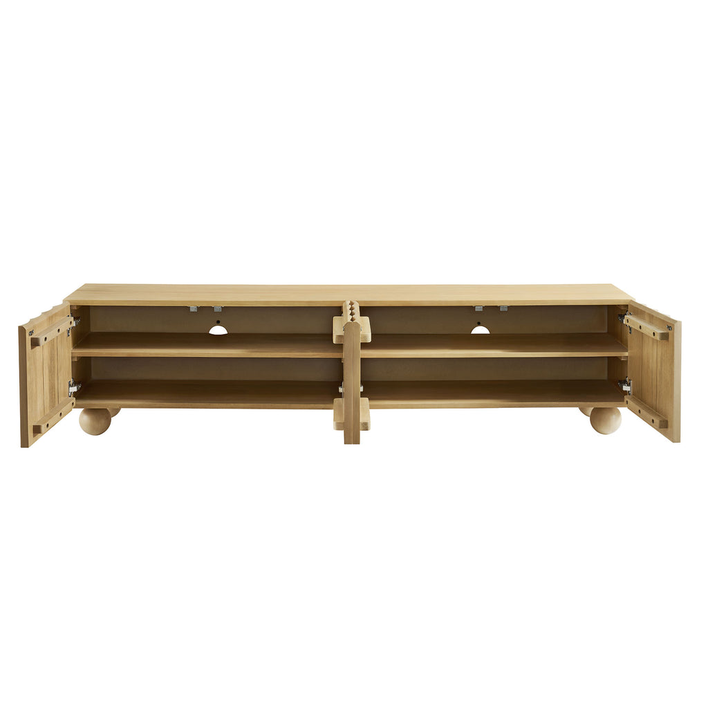 Sorren Scalloped 71" Wood TV Stand - Natural