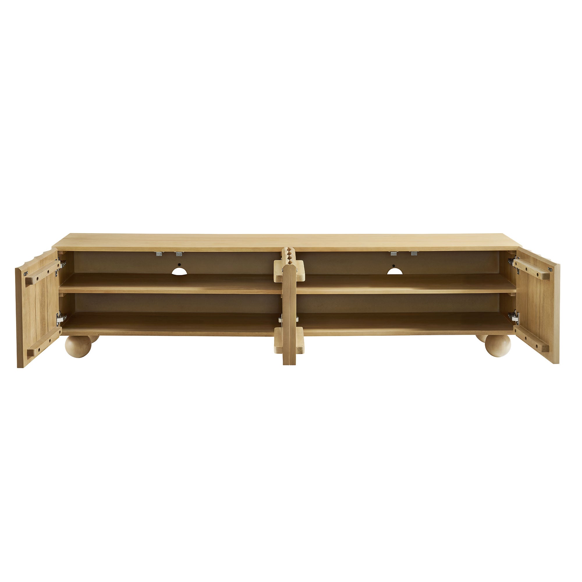 Sorren Scalloped 71" Wood TV Stand - Natural
