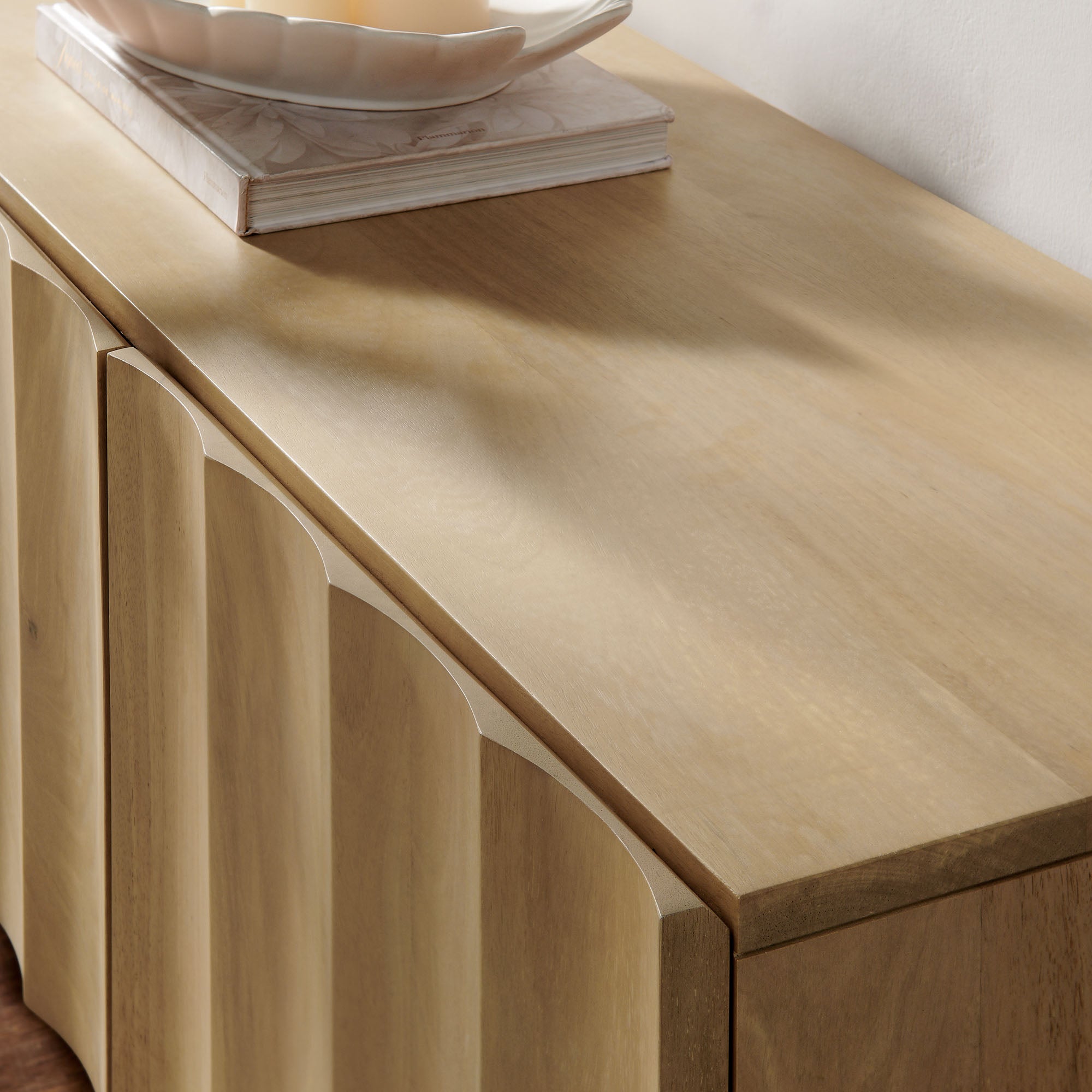 Sorren Scalloped 71" Wood TV Stand - Natural