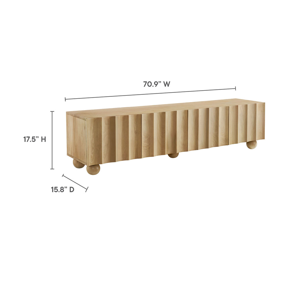 Sorren Scalloped 71" Wood TV Stand - Natural