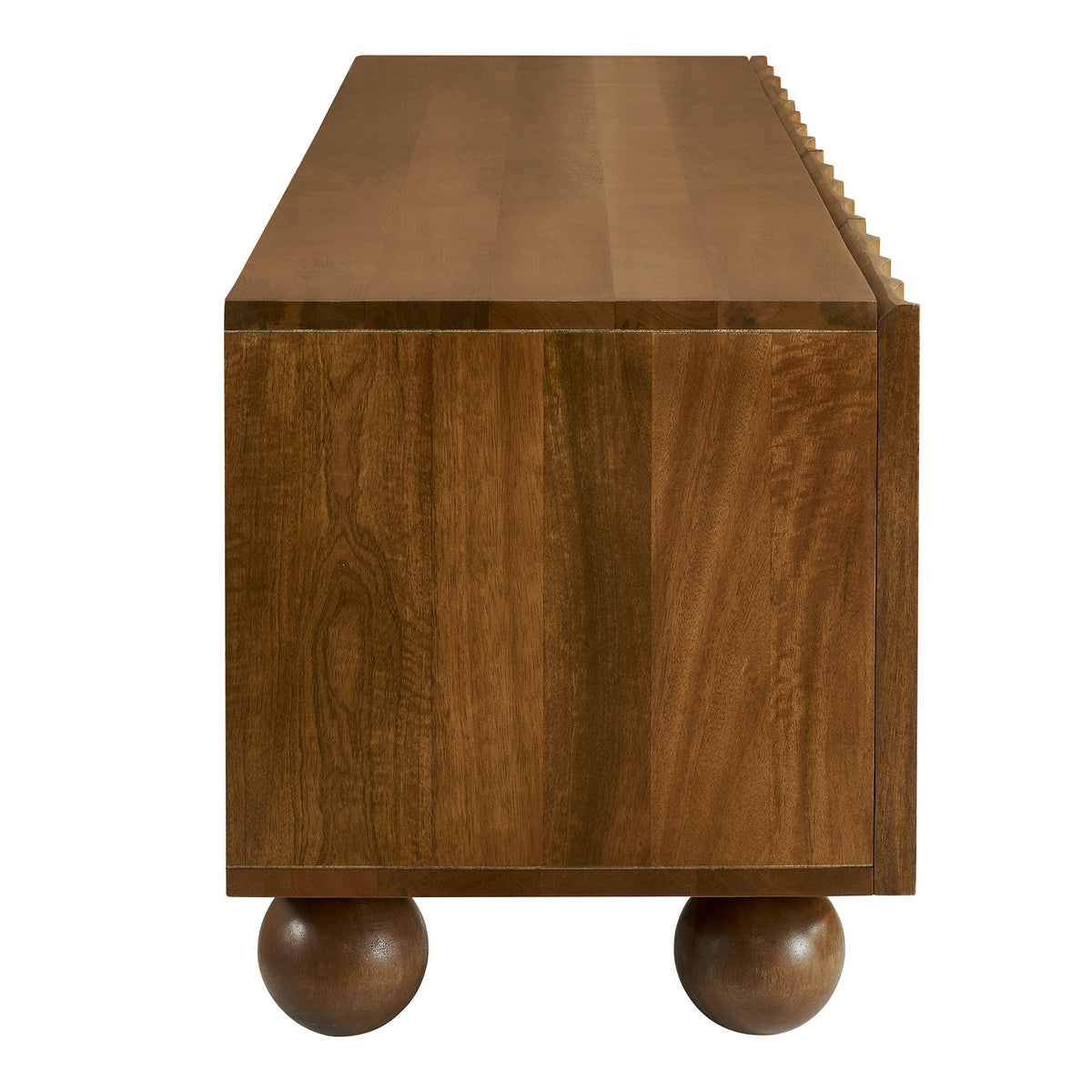 Sorren Scalloped 71" Wood TV Stand - Walnut