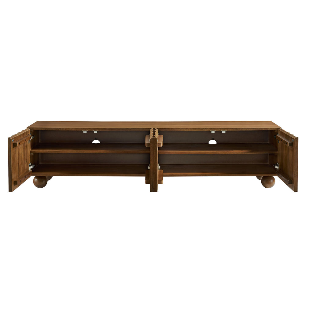 Sorren Scalloped 71" Wood TV Stand - Walnut