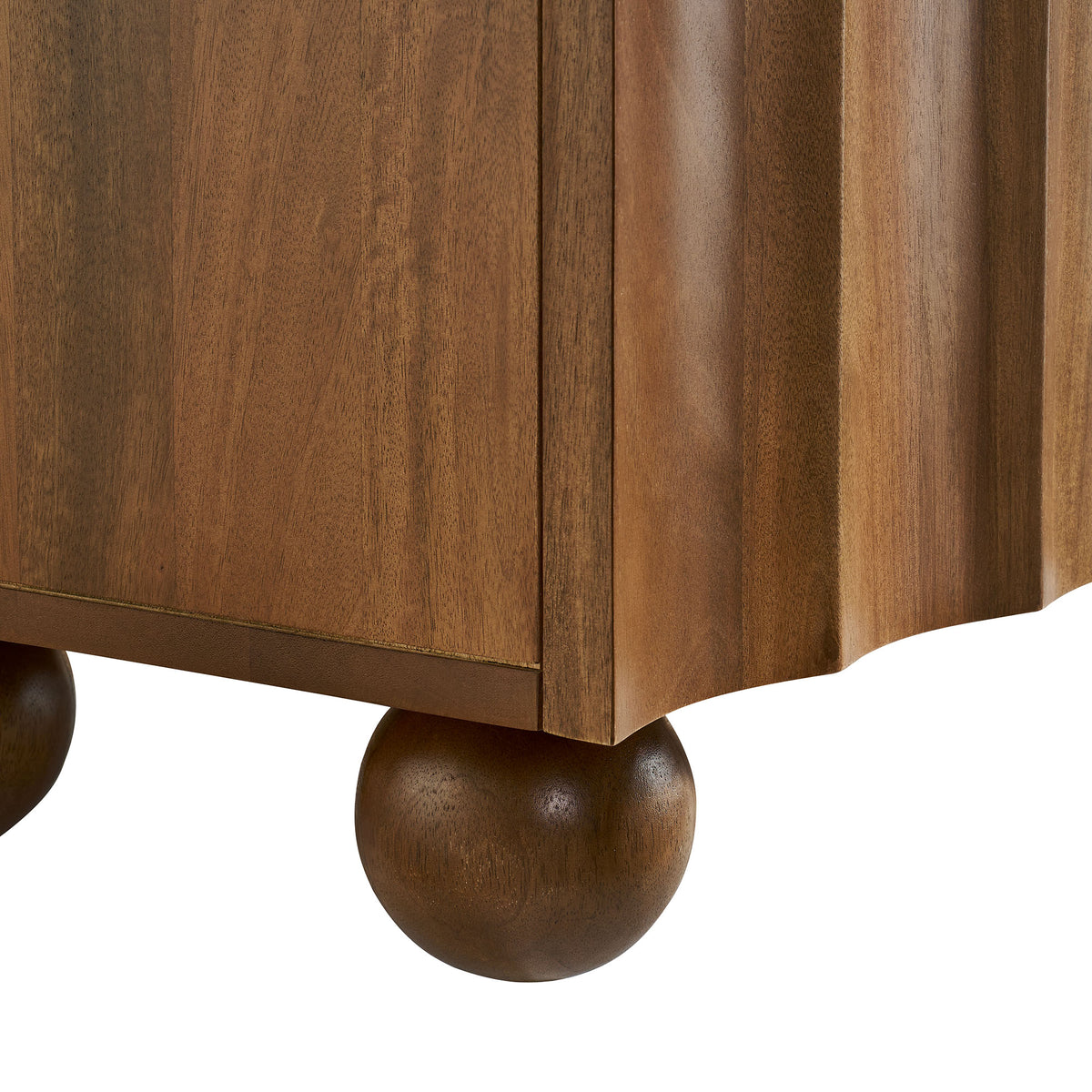 Sorren Scalloped 71" Wood TV Stand - Walnut