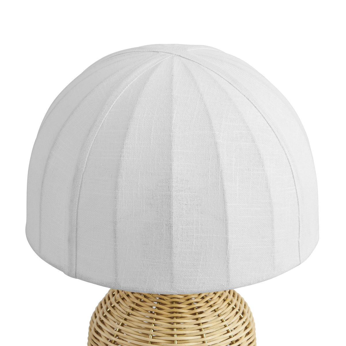 Santo Rattan Table Lamp With Dome Shade - White Natural