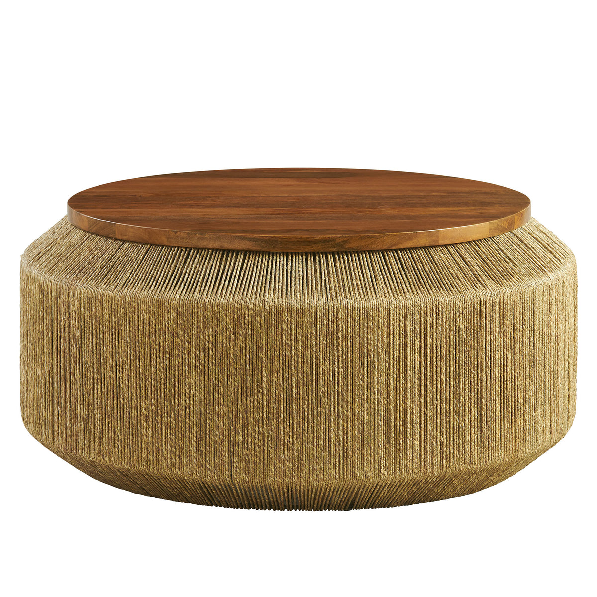 Maris Seagrass and Wood Coffee Table - Walnut Natural