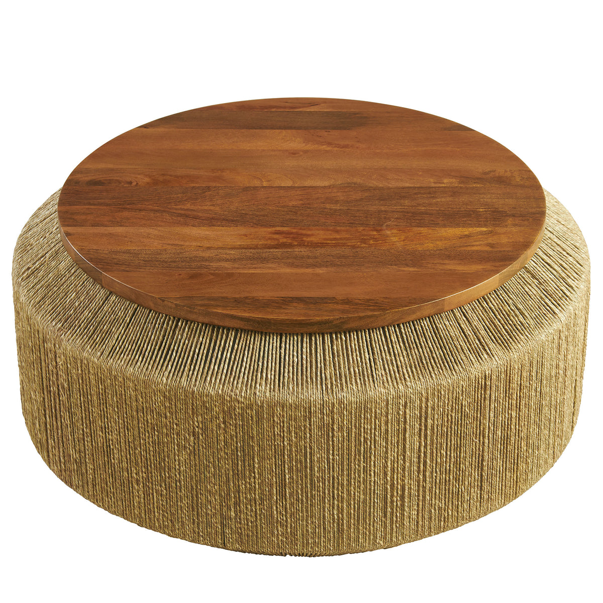 Maris Seagrass and Wood Coffee Table - Walnut Natural