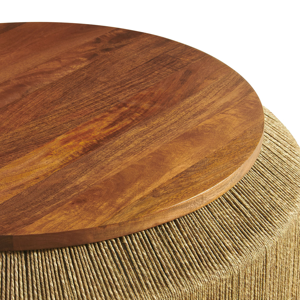 Maris Seagrass and Wood Coffee Table - Walnut Natural