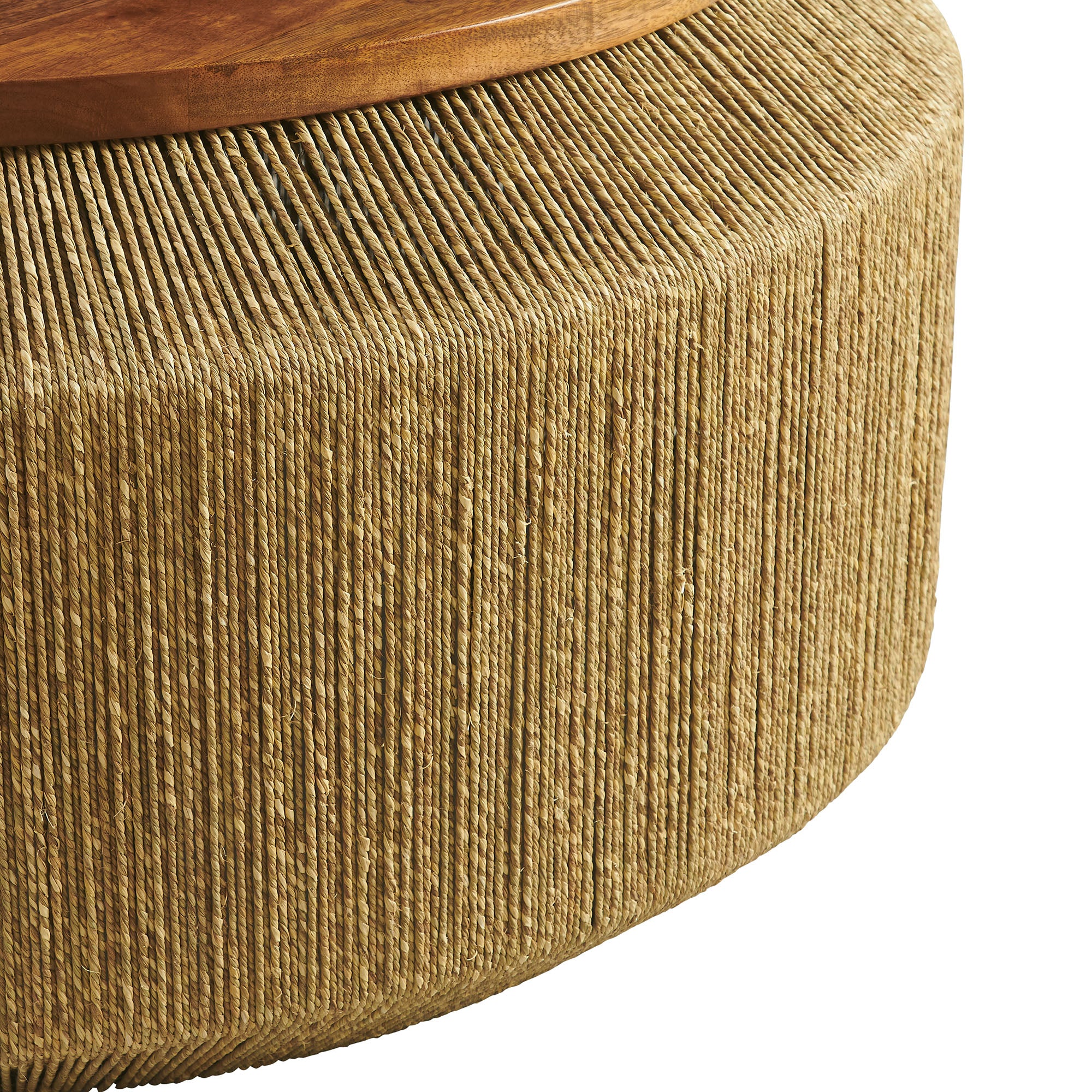 Maris Seagrass and Wood Coffee Table - Walnut Natural