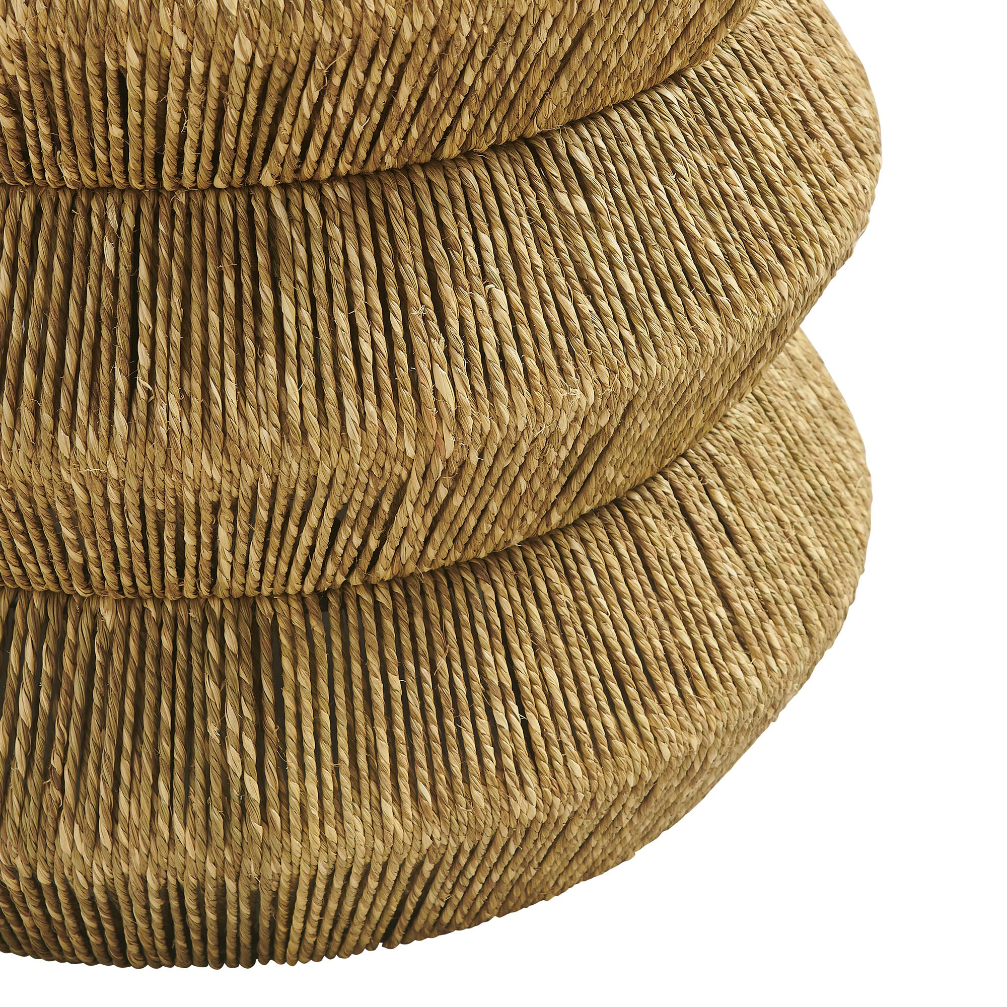 Maris Seagrass and Wood End Table - Walnut Natural