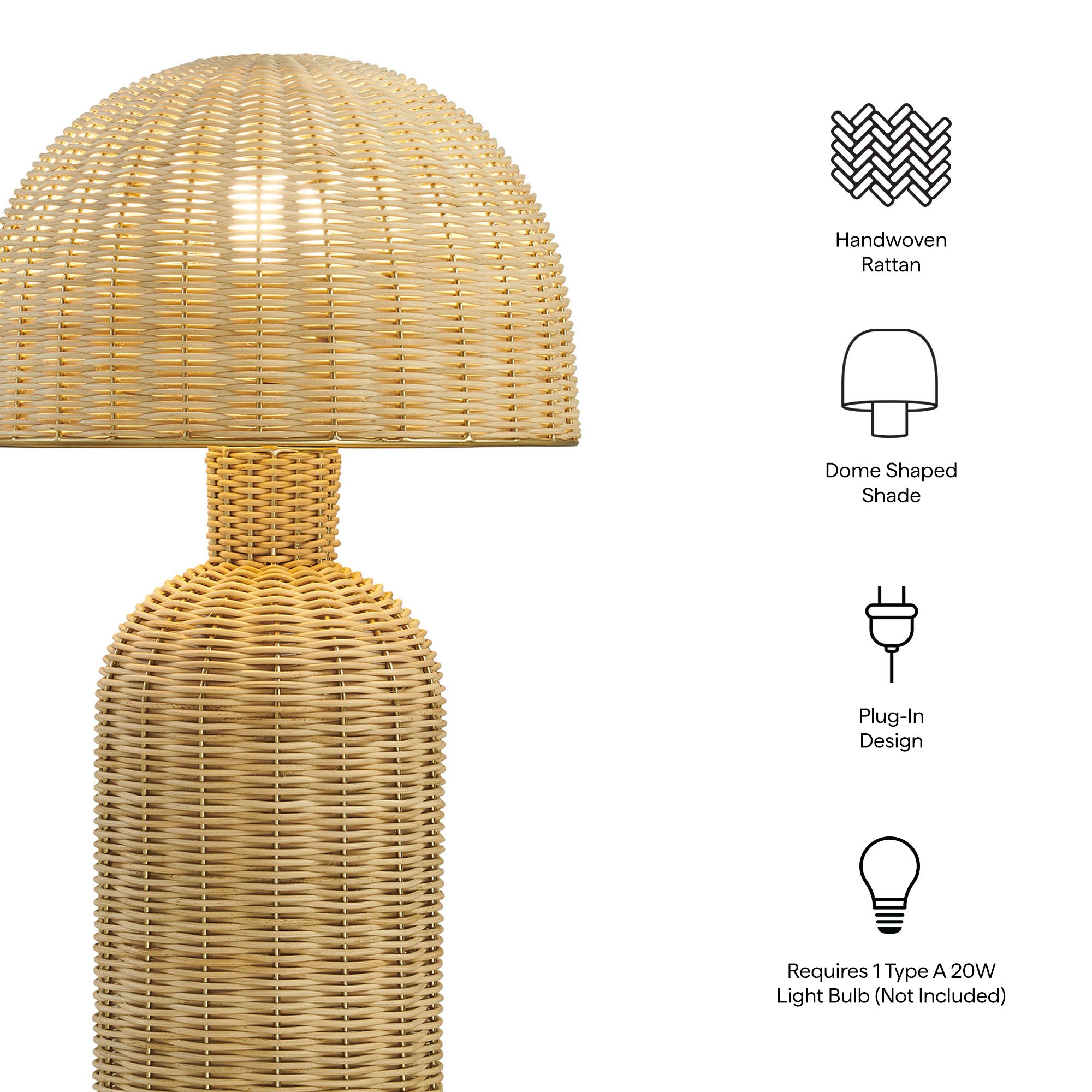 Briar Rattan Table Lamp - Natural