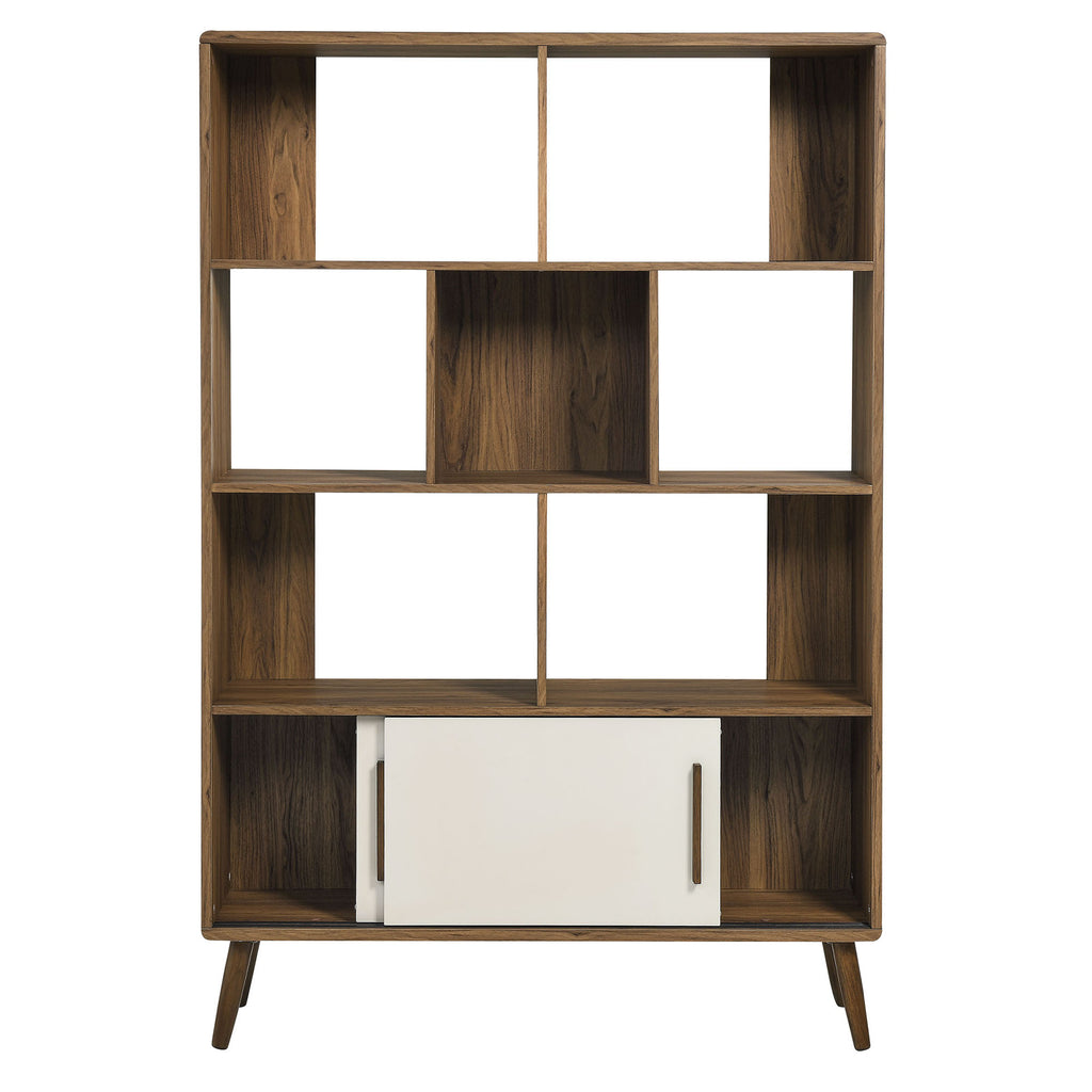 Transmit 45" Bookcase with Sliding Doors - Walnut Linen