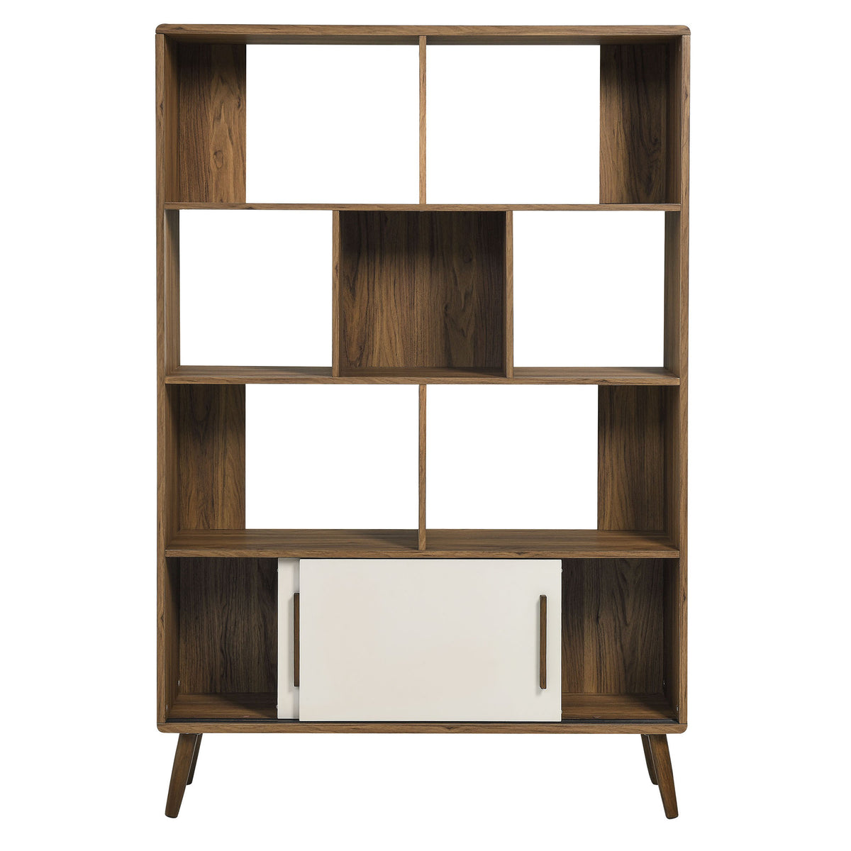 Transmit 45" Bookcase with Sliding Doors - Walnut Linen