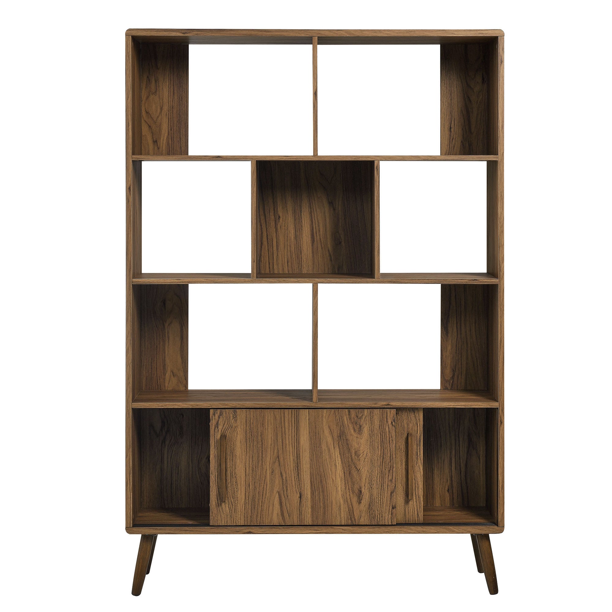 Transmit 45" Bookcase with Sliding Doors - Walnut