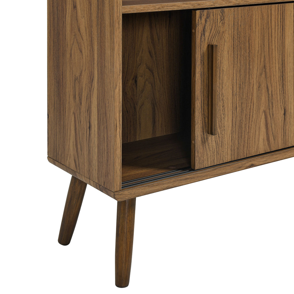 Transmit 45" Bookcase with Sliding Doors - Walnut